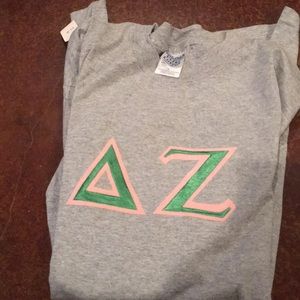 Delta Zeta DZ Dee Zee long sleeve stitch letter